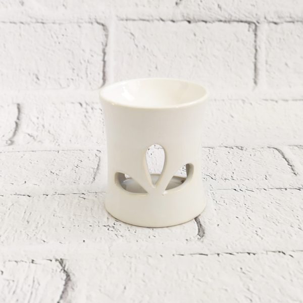 kominek ceramiczny na wosk biały