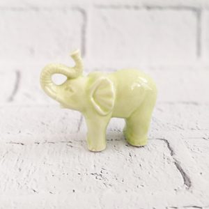 słoń figurka ceramiczna limonkowa