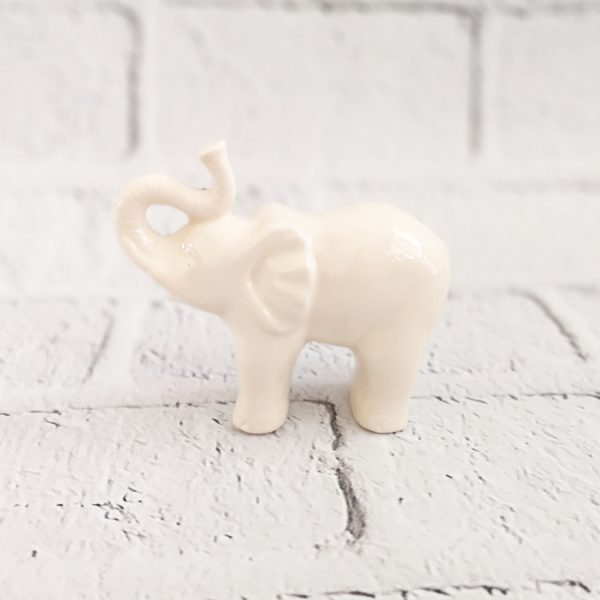 Słoń - figurka ceramiczna biała